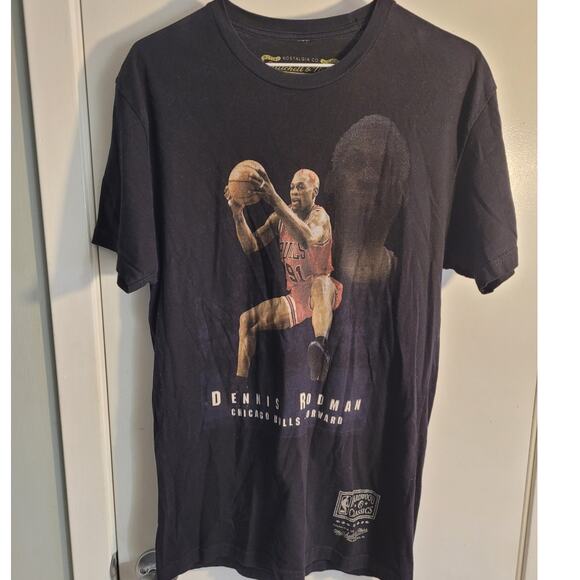 Mitchell & Ness Dennis Rodman #91 T-Shirt M Chicago Bulls NBA Hardwood Classic - Picture 8 of 8